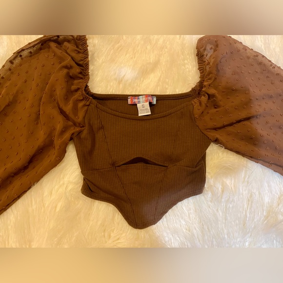 Brown Crop Top - Picture 3 of 6